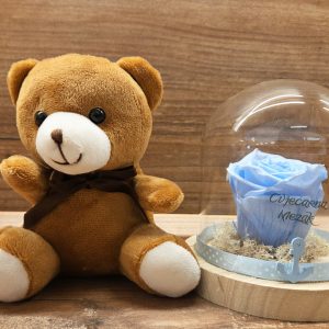 Dehidrirane ruže u zvonu+medo 104Z